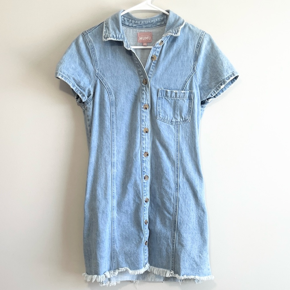 Show Me Your Mumu Cyrus Denim Button Mini Dress